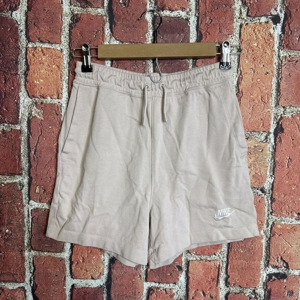 Nike Shorts Womens XS Beige High Rise Sportswear Cotton Jersey